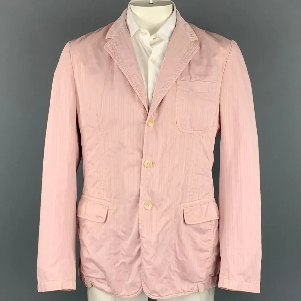 D&G by DOLCE & GABBANA Size 42 Rose Stripe Cotton Notch Lapel Sport Coat